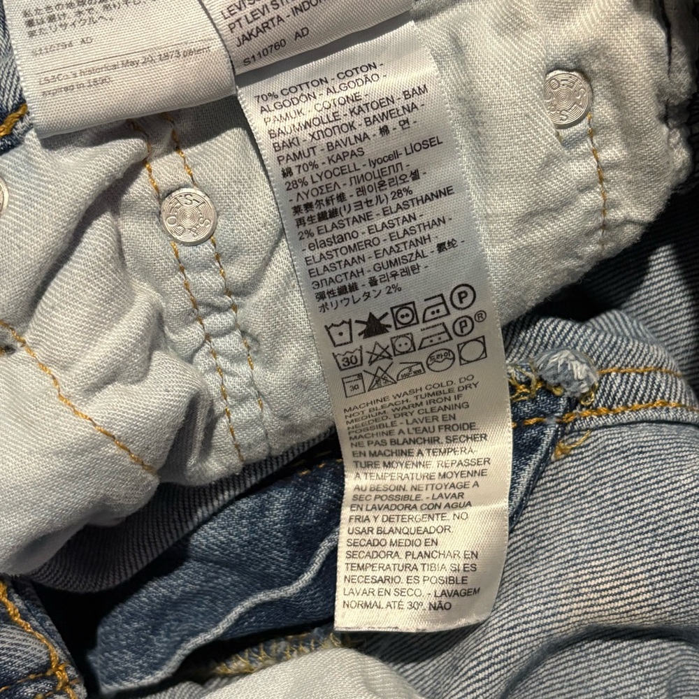 Levi's 511 Slim Fit Jeans Men W30 L30‎ Light Wash Distressed Ripped Stretch Den - Picture 6 of 13
